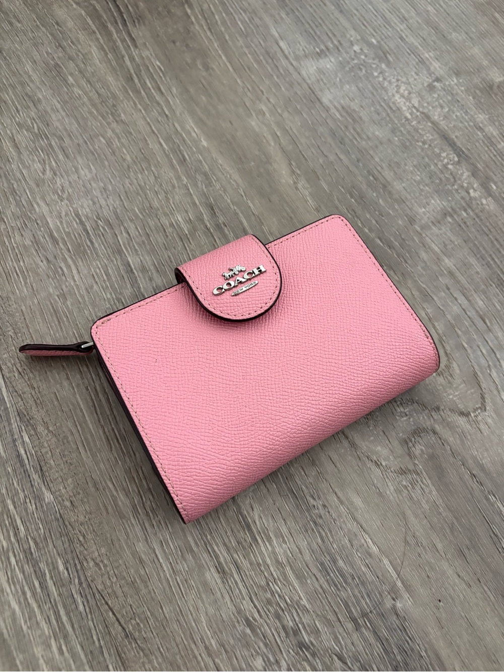 Coach Pink Medium Corner Zip Wallet